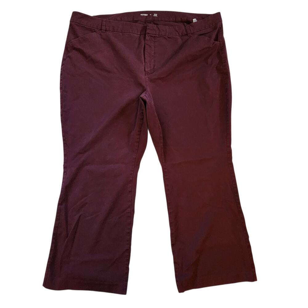 Old Navy Womens High Rise Never Fade Pixie Pants Plus Size 28 Burgundy Stretch